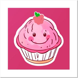 Raspberry Sorbet ice cream | Cartoon Happy Character Posters and Art